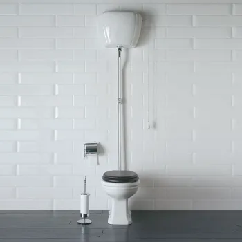 Унитаз напольный Globo Paestum BA003cr слив пол, с высоким бачком, трубой, белый/хром