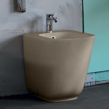 Биде напольное пристенное Kerasan Tribeca 55, с 1 отв под смеситель, c креплением WB5N, Nocciola 512081