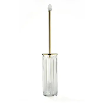 3SC MONTBLANC Туалетный ёршик, напольный, цвет: прозрачный хрусталь/Oro24 Opaco