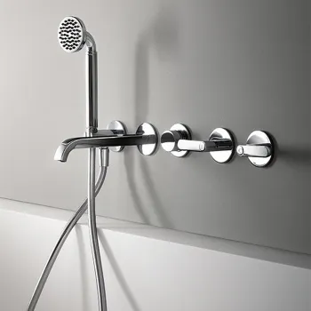 Смеситель для душа Fantini Icona Deco встраиваемый, на 2 источника, излив 200, с ручн.душем, наружная часть, хром 53 02 R119B