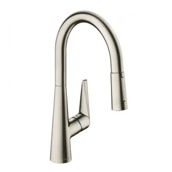 Смеситель для кухни hansgrohe Talis M51, 200, 2jet 73851800 с вытяжным душем сталь