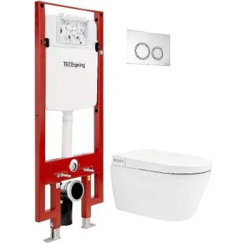 Унитаз с инсталляцией Tece Tecespring S955799 унитаз-биде с кнопкой смыва хром