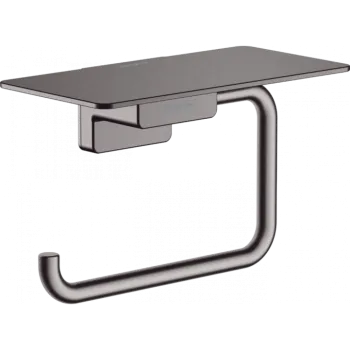 Держатель туалетной бумаги с полкой hansgrohe AddStoris 41772340 шлифованный черный хром