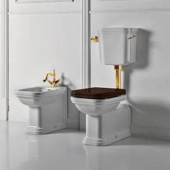 Бачок для унитаза Kerasan Waldorf с боковым отверстием для ручки механизма, для монтажа с низкой трубой, без трубы и механизма слива, белый 418301