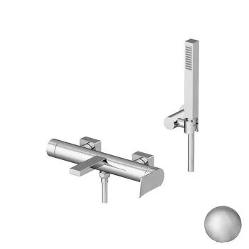 Смеситель для ванны Gattoni Soffio с носиком, однорычажный. с ручной лейкой, brushed nickel 8100/81NS