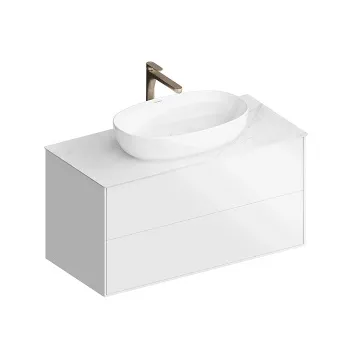 Тумба PLAZA Modern подвесная Kerama Marazzi 100 белый 2 ящика (нов. артикул PLB.M.100.2\WHT.V) PLB.M.100.2\WHT