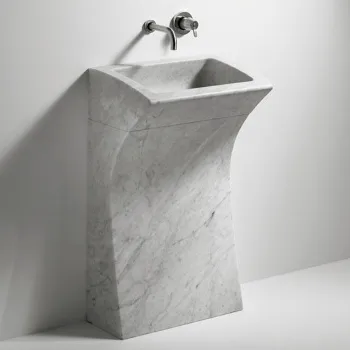 Раковина Agape Lito 55х40х93, без отв., мрамор Carrara, белый ACER0733 *0