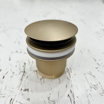 Донный клапан для раковины Ghidini Rubinett click-clack 65мм, золото матовое 49865114OGF