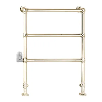 Полотенцесушитель электрический Devon&Devon Baccus 740х952x157 мм. термостат белый слева светлое золото PRB4ELSX/BI