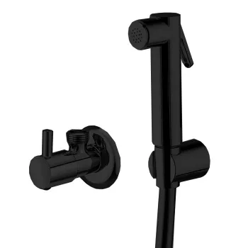 Гигиенический душ Fima Carlo Frattini Collettivit настенный, со шлангом 120, с угловым вентелем, чёрный матовый F2454/7NOTNS