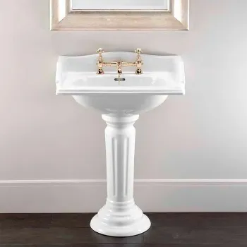 Раковина Devon&Devon Cambridge 64х49 с 3 отверстием под смеситель для пьедестала/консолей ANGEL/TIFFANY белый IBLG3FCAM