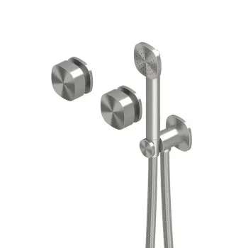 Смеситель для душа QuadroDesign Super из стены на два потребителя Brushed Stainless Steel 2268TAS