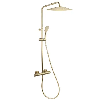 Душевая система Ramonsoler Blautherm термостатическая без излива с регулировкой высоты, золото 945412RPK300OC