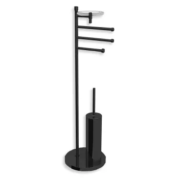 Напольная стойка с ершиком и бумагодержателем Bertocci Cinquecento держателем и мыльницей, черный матовый 11005590800