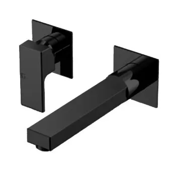 Смеситель встраиваемый Gattoni Kubik на 2 отв, с внутренней частью G-BOX, излив 202, nero opaco 2539/25NO