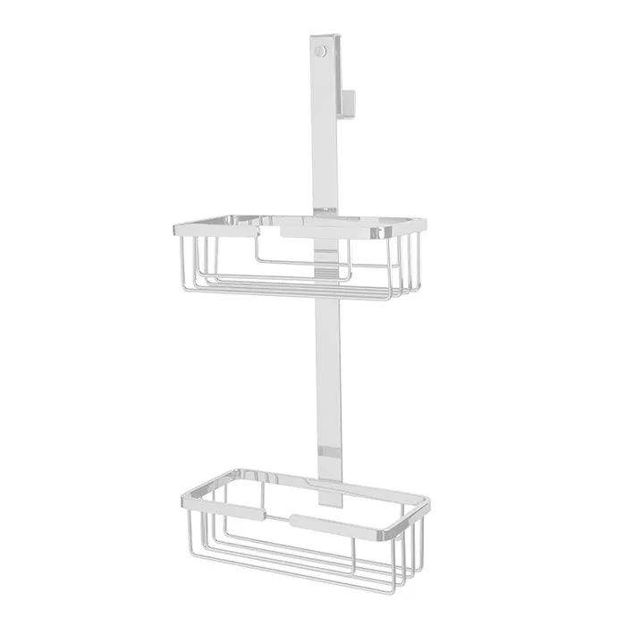 3SC APPY Полочка-корзинка двойная 25х12хh57см, подвесная на стекло, цвет: белый матовый APPY2BO