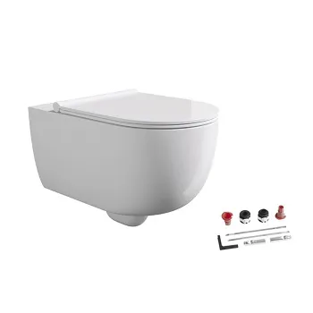 Унитаз подвесной Alice Unica 32240101SET с сиденьем и крышкой, с набором для крепления, белый глянцевый