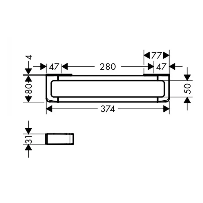 Axor Universal Поручень и рейлинг, наружный  размер 374 мм, подвесной, цвет: хром 42830000