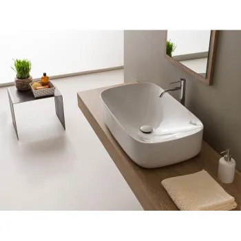 Раковина накладная Scarabeo Moon 72 белая 5502