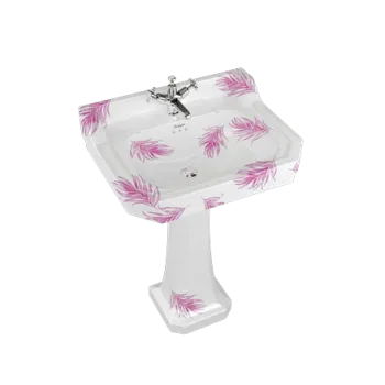 Подвесная раковина Burlington Bespoke/Floral B5 1TH BOTA белый/розовый