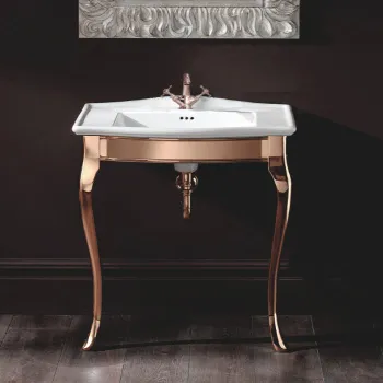 Металлич консоль Devon&Devon Lady 635х485хh840 мм на 2х ножках светлое золото DELADYOT