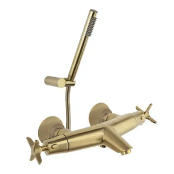 Смеситель термостатический Ramonsoler Adagio для ванны с душевым комплектом золото 913901DOC