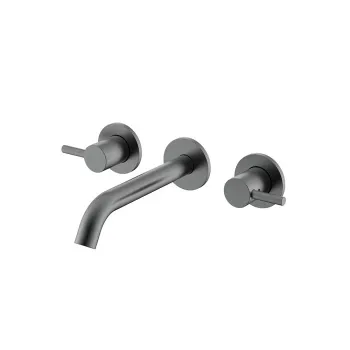 Смеситель для раковины NEMO Round встраиваемый с донным клапаном BRUSH GUN METAL NM-2316BGM