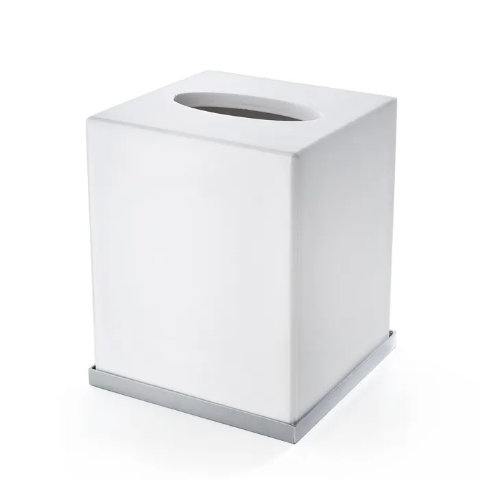 3SC Mood Deluxe White Контейнер для бумажных салфеток, 12х12х14 см, квадратный, настольный, цвет: бе