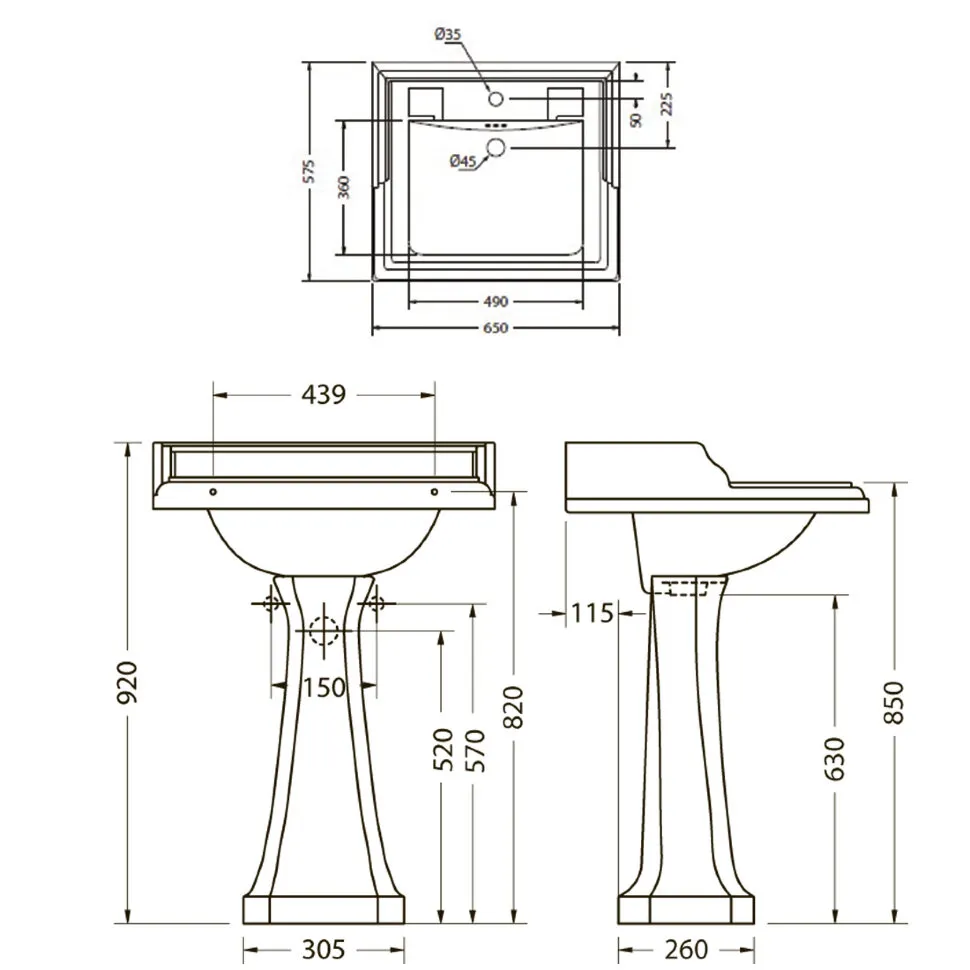 Пьедестал Burlington Contemporary P6 белый