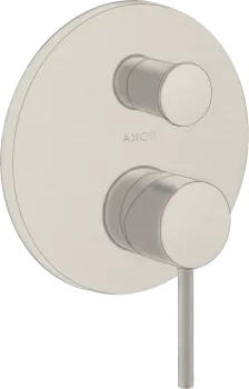 Axor Starck Смеситель для ванны, встраиваемый, с переключателем на 2 потока, цвет: сталь 10418800