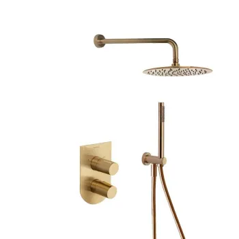 Смеситель для душа Ramonsoler Tzar встраиваемый с тропическим и ручным душем золотой K3415021OC