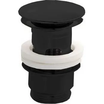 Донный клапан Cisal 1 1/4 для раковин с переливом, click-clack, черный матовый ZA00162040