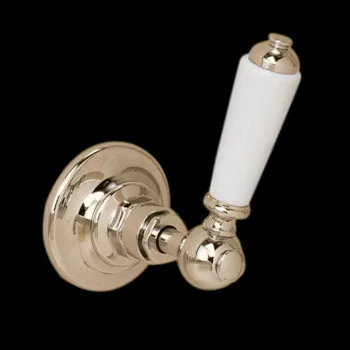 Запорный вентиль наружнего монтажа Devon&Devon Dandy COLD с белой ручкой светлое золото MARD784/C