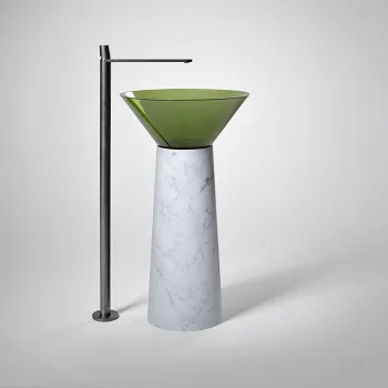 Раковина на пьедестале Antonio Lupi Albume 48х65, без отв., Cristalmood, Bottiglia/Marmo Carrara А0002423371