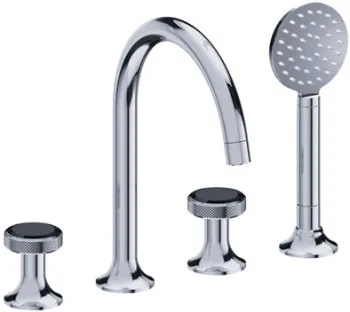 Смеситель для ванны Jorger Valencia 638.40.105.000-12 chrome/black crystal handles/ceramic interior upper part