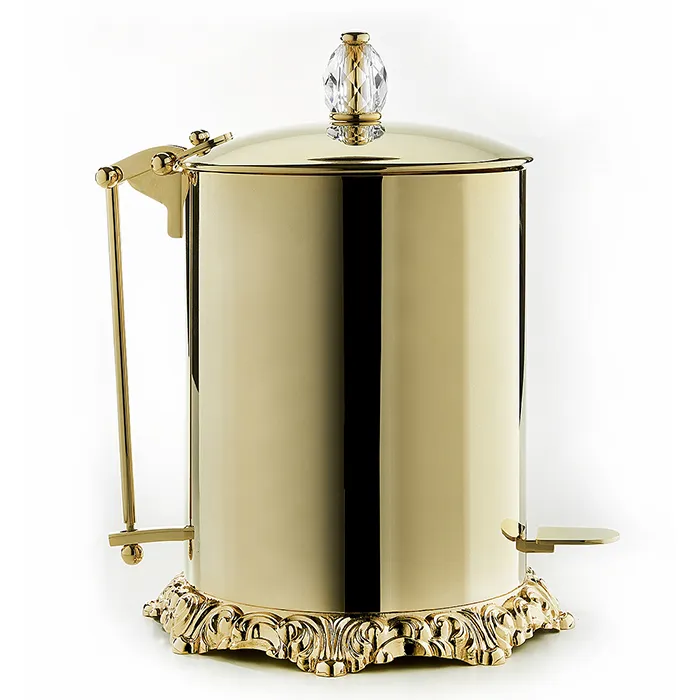 3SC Bally Ведро с крышкой, педалью, soft close, ручка Swarovski, цвет: золото 24к. Lucido FSS65P/05GD