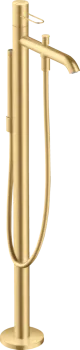 Axor Uno Смеситель для ванны, напольный, с ручным душем, цвет: шлифованное золото 38442250