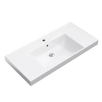 Раковина CUBO мебельная Kerama Marazzi 101x48 5x18, с 1 отв.под смеситель, с переливом, белая глянцевая CU.wb.100