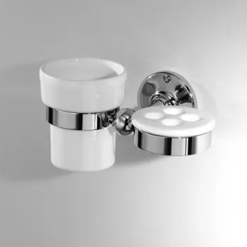 Стакан с держателем зубных щеток Devon&Devon Cavendish хром WM06CR