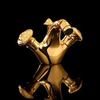 Смеситель для биде Devon&Devon Excelsior Swan на 1 отверстие донный клапан золото 24к EXC-SW110GK