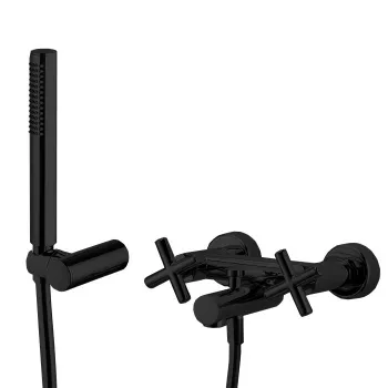Смеситель для ванны Fima Carlo Frattini Maxima настенный, с ручным душем, чёрный матовый F5304NS