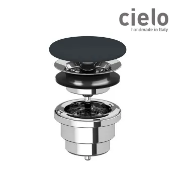 Донный клапан для раковины Cielo PIL01 BA черный/хром