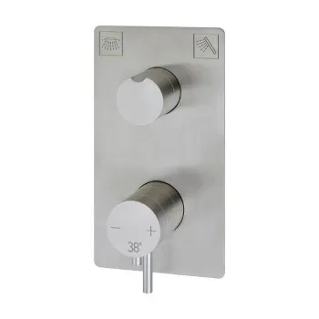 Встраиваемый термостатический смеситель с переключателем Cisal Xion на 2 положения,внешняя и внутренняя части в комплекте, нержавеющая сталь XI008104D1