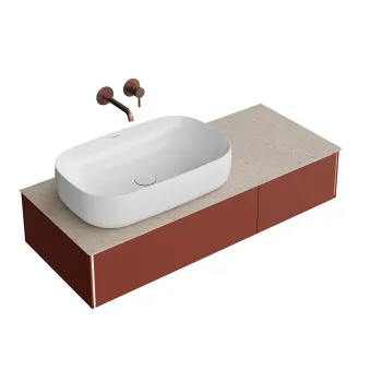 Тумба MAGICA подвесная Kerama Marazzi 120 2 ящика, венецианский красный матовый MA.120.2\VR.M