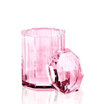 Баночка универсальная Decor Walther Kristall BMD 9x9x14 с крышкой, хрустальное стекло, розовый 931461