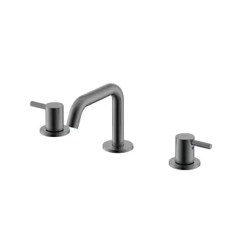 Смеситель для раковины NEMO Round на 3 отверстия с донным клапаном BRUSH GUN METAL NM-2317BGM