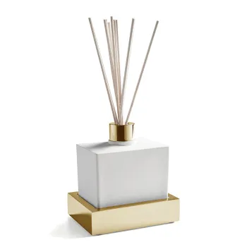 3SC SK 3.0 Ароматический диффузор настольный из белого композита 12хh16х9 см, цвет золото
