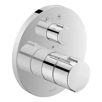 Duravit C.1 Смеситель термостатический для душа скрытого монтажа (наружная часть круг) с запорным переключателем, цвет: хром