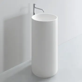 Раковина Noorth Milldue Edition Tube d44xh87 напольная из Ceramilux ,слив в стену, без отв. для ес, без перелива, белый матовый 2925.20*0 Bianco Opaco