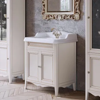 Тумба с раковиной Tw Veronica Simas AR834bix1 73x54см с 1отв. под смеситель, 2 расп. дверки, доводч. Blum, ручки Riflesso бронза, vintage VER2073-V+AR834bi*1 комплект